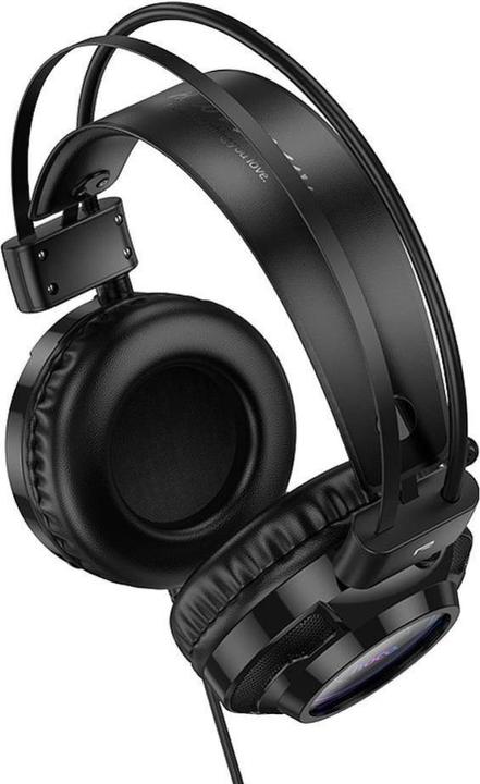 Produktbild Hoco Wired headphones wire headphones USB A + Jack 3,5 mm with microphone gaming W110 2 m black (Kabelgebunden)