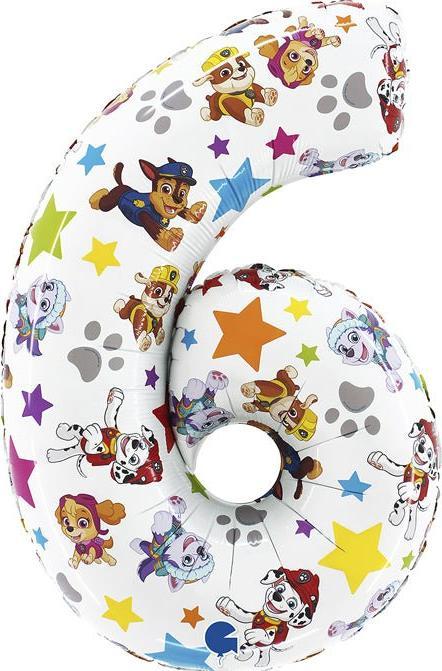 Grabo Balloons XL Paw Patrol Zahlen 6 Ballon