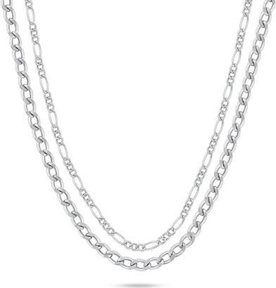 Brilio Silver - Fine double sterling silver necklace NCL142W