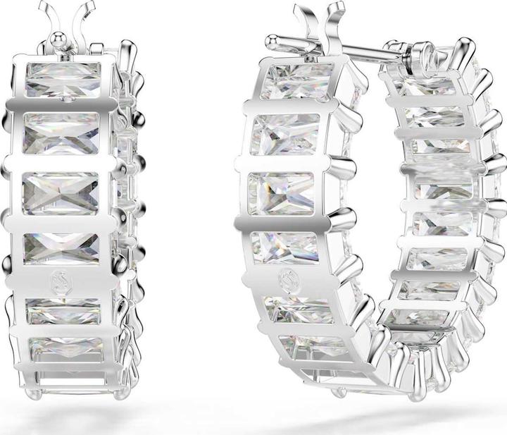 Image du produit Swarovski Matrix Kreolen Baguette Schliff Weiss Rhodiniert