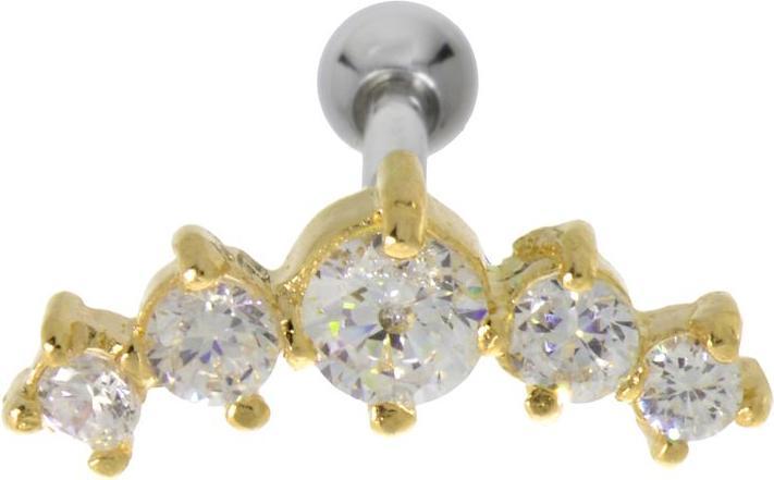 Bijouteria Ohrpiercing (Chirurgenstahl 316L, Gold-Beschichtung (vergoldet), Zirkonia)