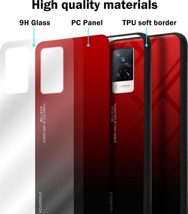 Productafbeelding Cadorabo TPU 2 Kleuren Glazen Hoesje (Vivo V21)