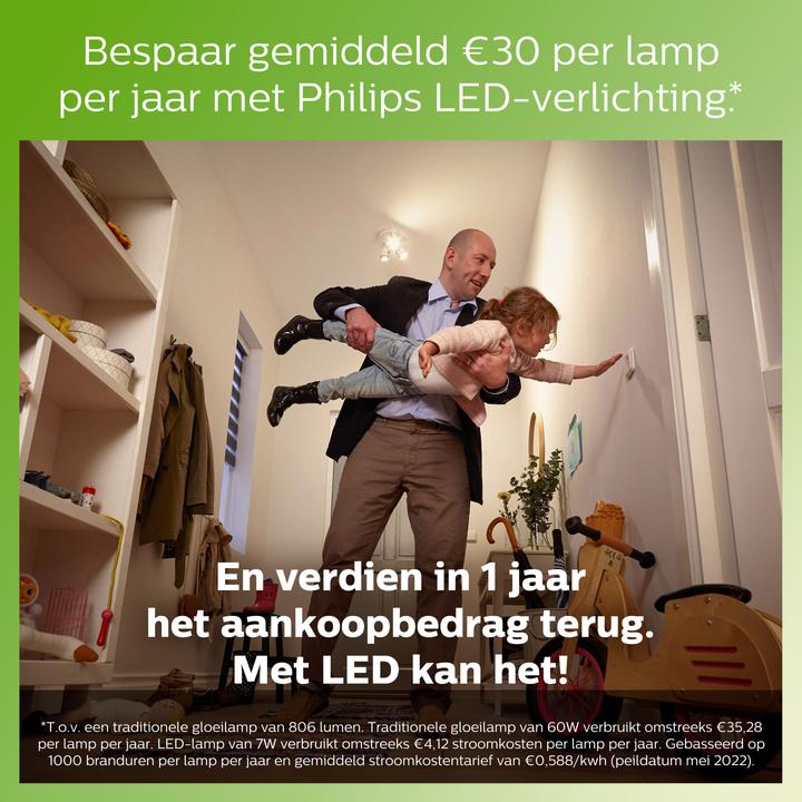 Immagine prodotto Philips Lampada a LED (E27, 5.50 W, 470 lm, 3 x, F)