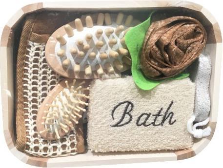 Image du produit Bekos Set de bain bien-être 7 pièces en matériaux naturels - jaune vanille (Set soin du corps)