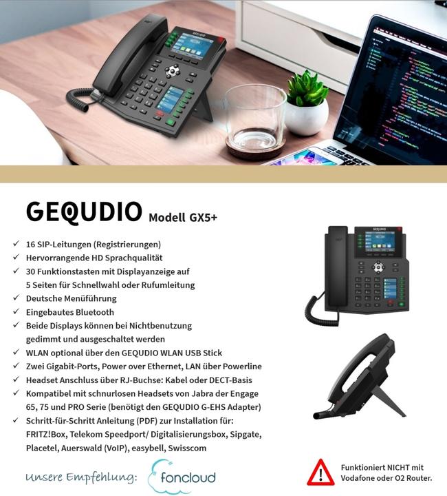 Produktbild Gequdio GX5+ IP-Telefon Set mit Netzteil