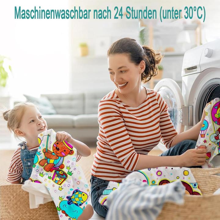 Produktbild The Toy Company Textilstifte 12 Farben – Waschmaschinenfest & leuchtend – für Stoffe (Mehrfarbig, 12 x)