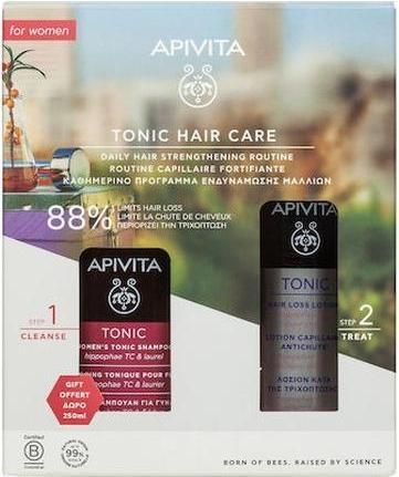 Immagine prodotto Apivita Lozione anticaduta per donne - 150 Ml e Shampoo tonico per la perdita dei capelli - 250 Ml (250 ml, Shampoo liquido)