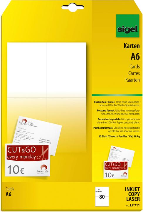 Produktbild Sigel Postkarten (185 g/m², 20 x, A6)
