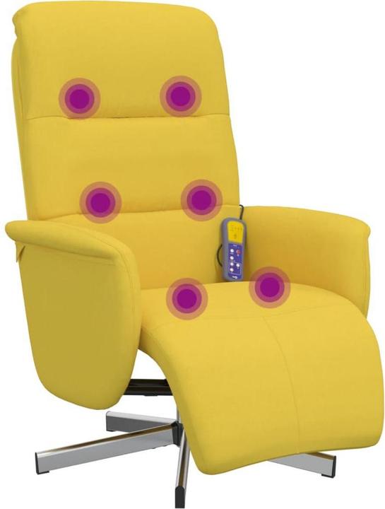 Produktbild VidaXL Massagesessel mit Fussteil Hellgelb Stoff,Farbe