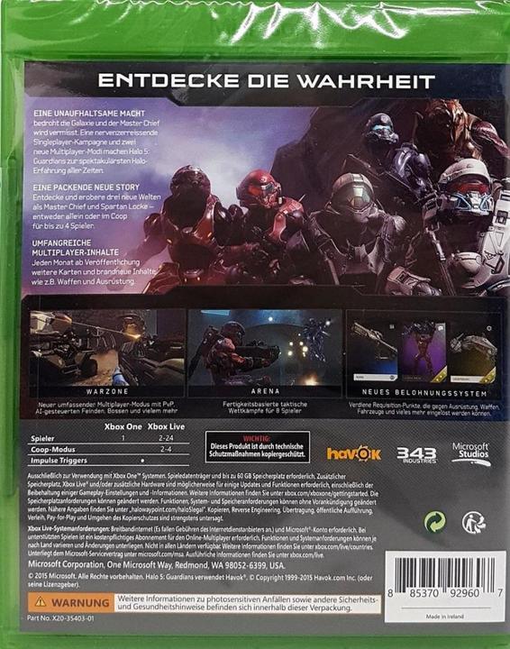 Produktbild Microsoft Halo 5: Guardians (Xbox One X, Xbox Series X, Multilingual)