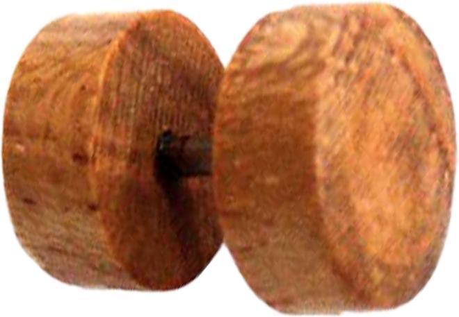 Star Piercing Fake Plug aus Teakholz (ohne Messing, Organisch)