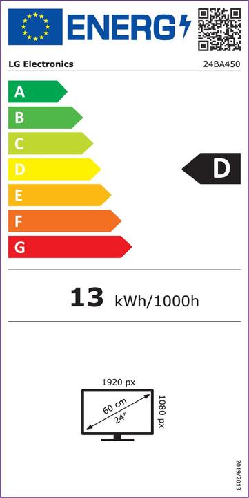 Energy Label LG 24BA450-B (1920 x 1080 pixels, 23.80")