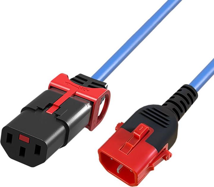 Image du produit Powercord C13 - C14 Dual IEC LOCK blue 1.5 m (2 m)