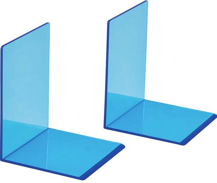 Produktbild Maul Buchstütze 10x10x13cm 3513631 transparent blau 2 Stück (10 x 10 x 13 cm)