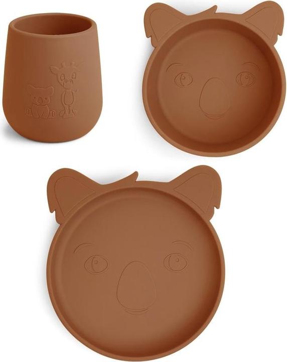 Produktbild Nuuroo Judi silicone dinner set 3-pack Koala - Caramel Café