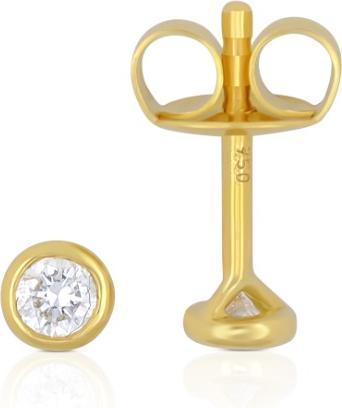 Muau Ohrstecker Zargen-Fassung (Weissgold, Gelbgold, Rotgold oder Silber)