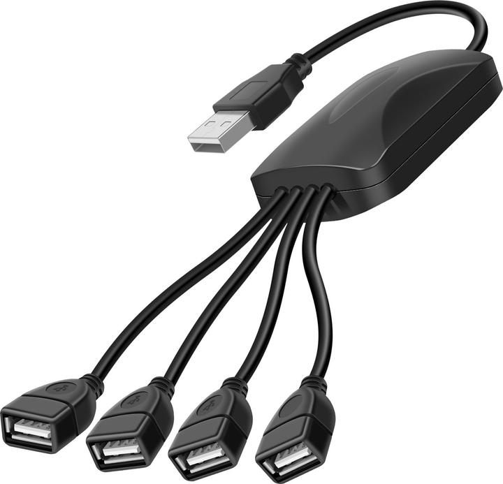 Actual product image Akyga Hub USB 2.0 AK-AD-13 4 porty czarn (USB-A, 4 Ports)
