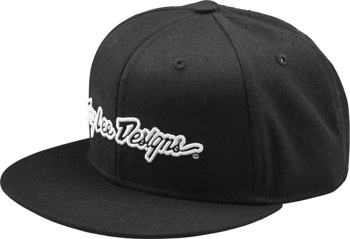 Actual product image Troy Lee Designs Flat Bill Snapback Cap, Signature, black, one size (One size)