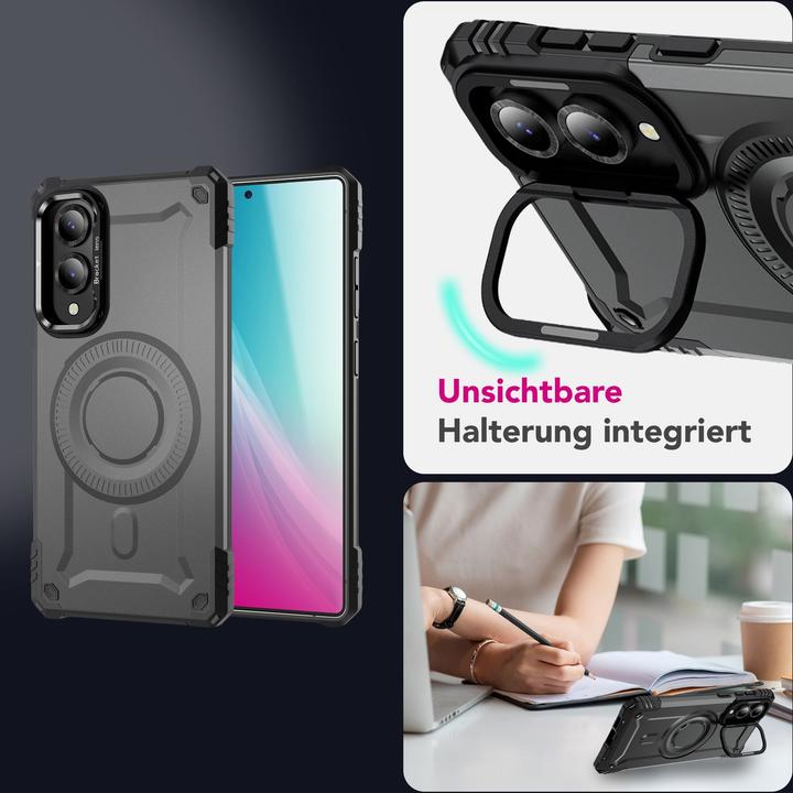 Image du produit Nalia Granite - Schlagfeste Panzer Hülle mit MagSafe & Kamera Standfuss - Military Cover (Samsung Galaxy S25 Edge)