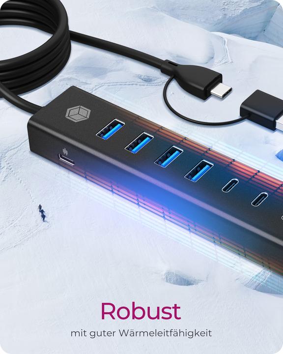 Actual product image Icy Box IB-HUB1737-C3 (USB-C, 7 Ports)