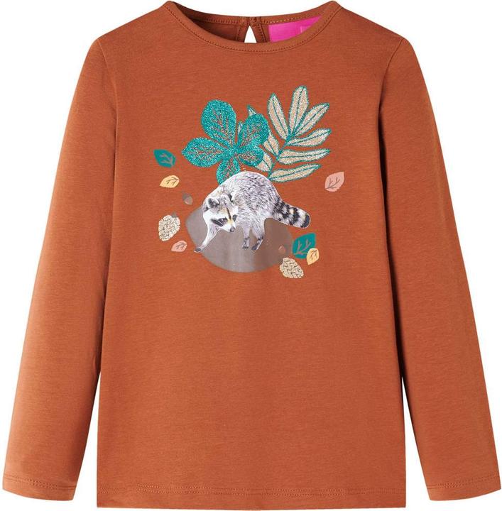 VidaXL Kinder-Langarmshirt Cognac 92,Material: 95 % Baumwolle. 5 (92)