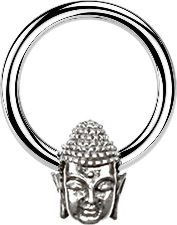 Immagine prodotto Star Piercing Anello Micro Closure argento Buddha argento (Acciaio chirurgico 316L/ottone)