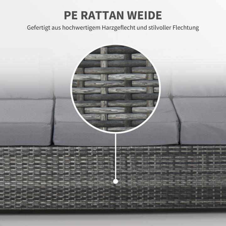 Produktbild Outsunny 3 - Sitzer Rattansofa mit Kissen