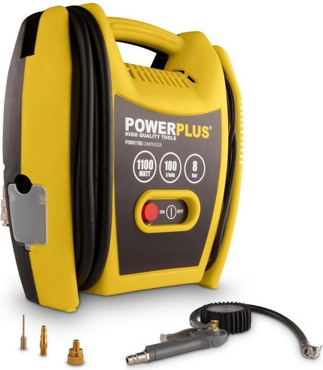 Powerplus Kompressor oil free 1100W - 3 acc. (8 Bar)