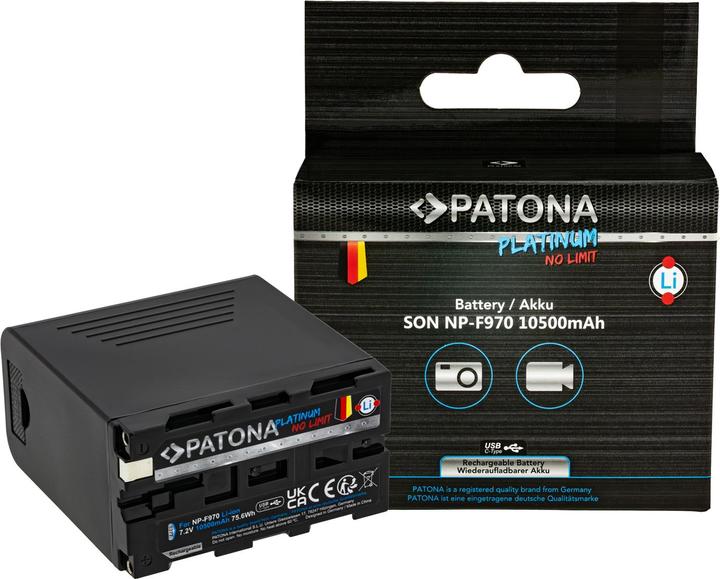 Image du produit Patona Batterie Platinum pour Sony NP-F970, F960, F950 Powerbank incluse (Batterie de l'appareil photo)