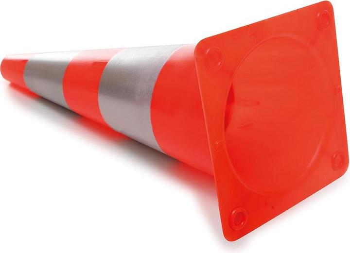 Productafbeelding Perel Rood/zilveren reflecterende kegel - 30 cm