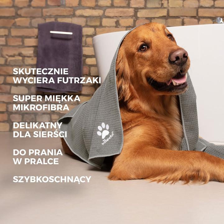 Immagine prodotto Vileda Asciugamano in microfibra Pet Pro M (grigio, taglia M, 45 x 70 cm) (Gatto, Cane)