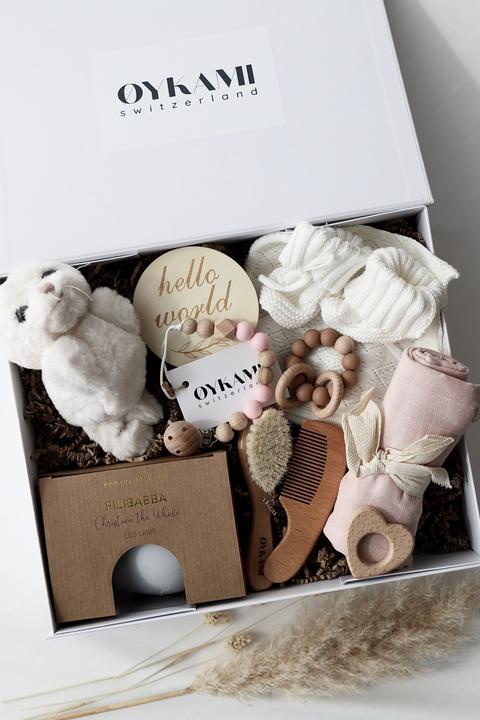 Image du produit Oykami Baby Geschenkbox Rosa "Paris" Robbe Weiss