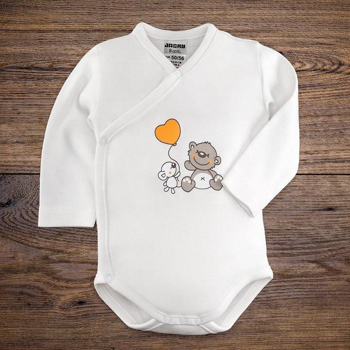 Produktbild Jacky Baby Wickelbody Langarm 2er Pack - Lovely Bear Offwhite Baby-Bodys & Wickelbodys (62, 68)