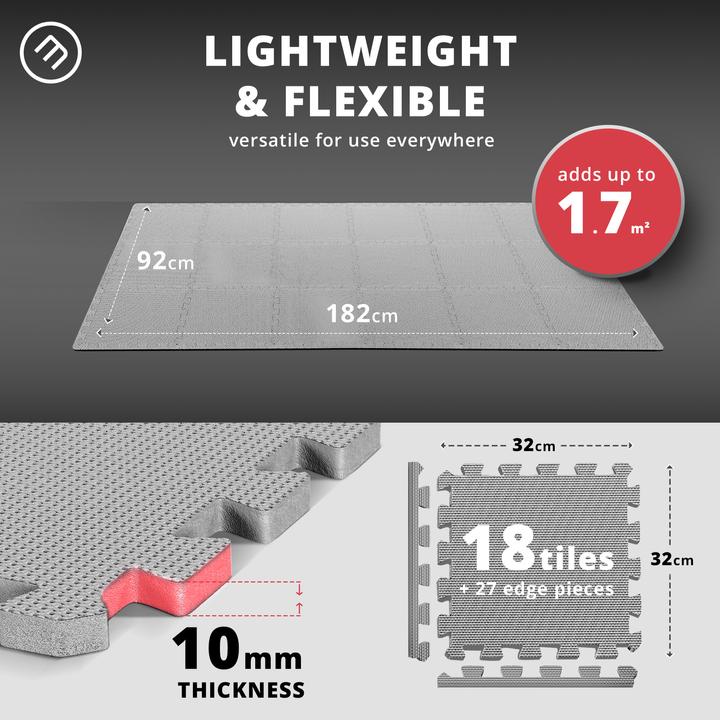 Actual product image BeMaxx Protective Puzzle Mat Set, 18 Pieces Grey (1 cm)