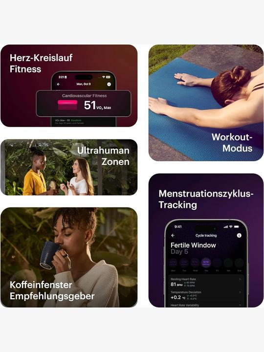 Productafbeelding Ultrahuman Ring AIR maat 7 (7, Ruw titanium)
