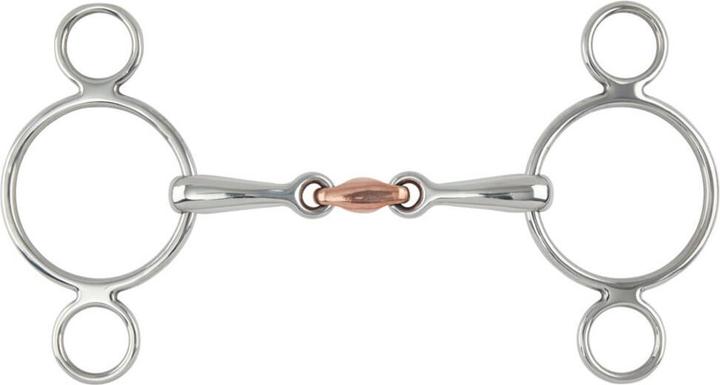 Actual product image Shires Copper 3-ring snaffle, double broken