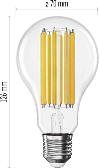 Produktbild Emos LED Lampe Filament A70 / E27 / 18 W (150 W) / 2452 lm / Neutral Weiss (E27, 18 W, 2452 lm, 1 x, D)