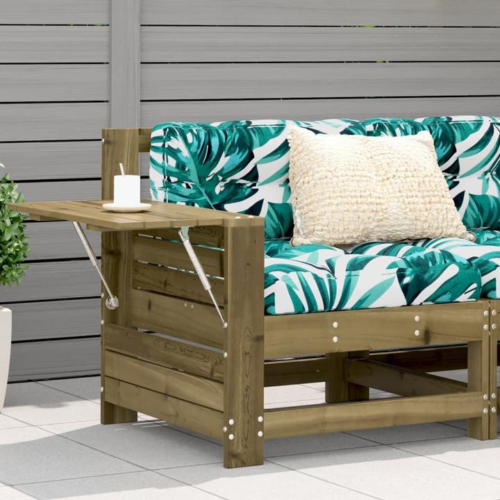 Produktbild VidaXL Gartensofa mit Armlehne und Beistelltisch