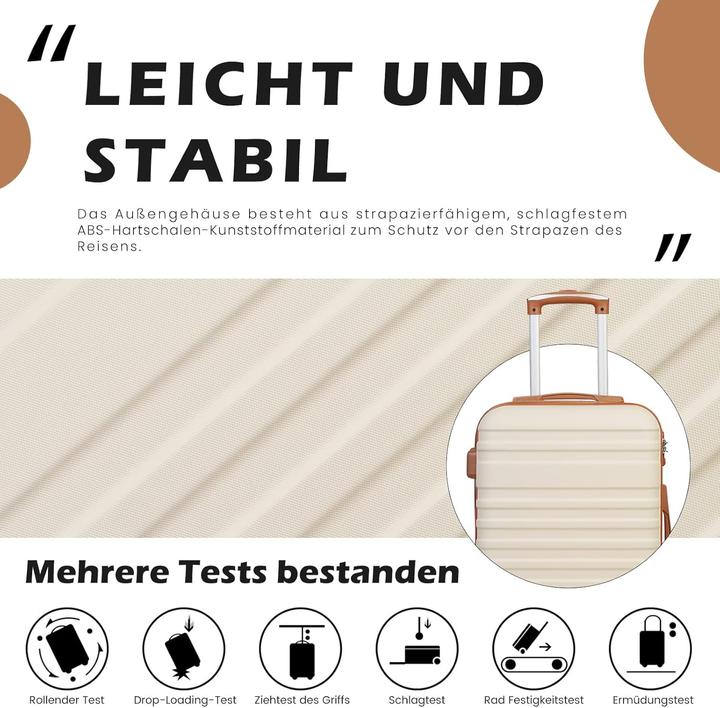 Produktbild Coolife 3-teiliges Hartschalenkoffer-Set mit TSA-Schloss (60 l, M (50 - 90l))