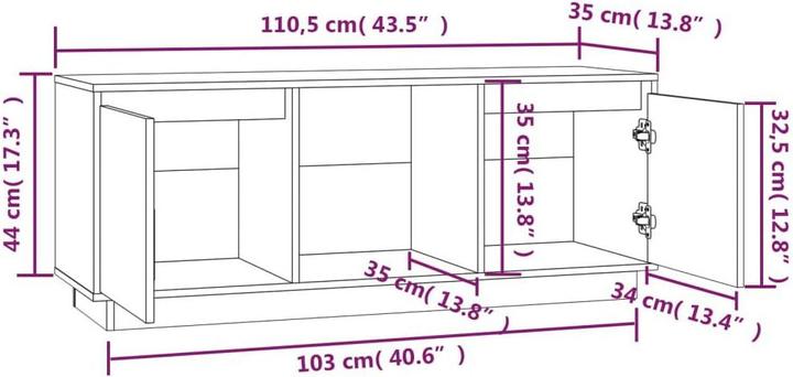 Produktbild VidaXL Vihaan (110.5 x 35 x 44 cm)