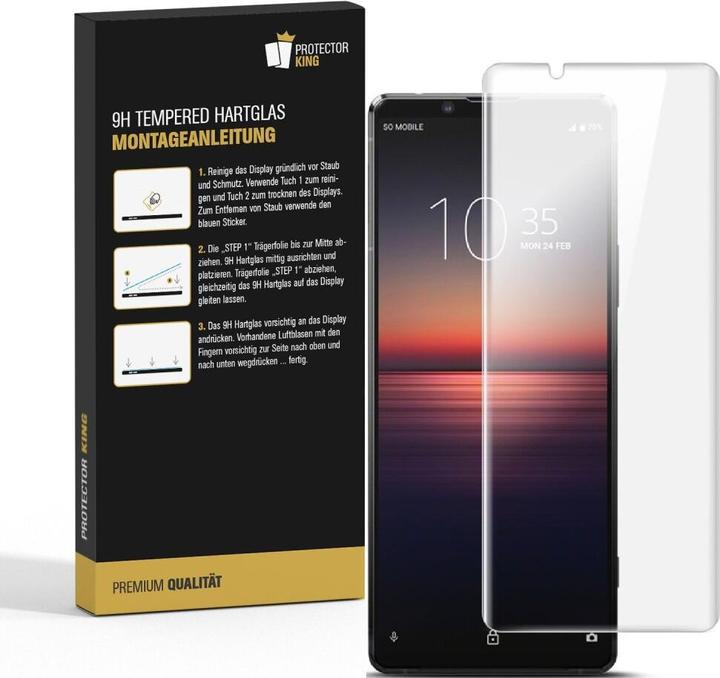 Produktbild Protectorking 1x echtes Tempered 9H Panzerhartglas 3D KLAR (1 Stück, Sony Xperia 10 III Lite)