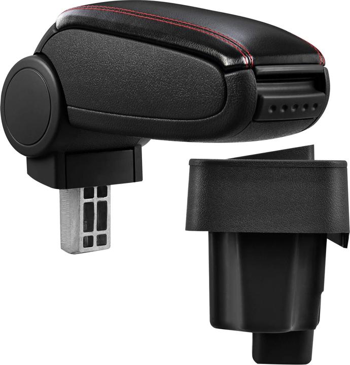 Actual product image Pro-Tec Centre armrest BMW E36 storage compartment imitation leather black with red stitching