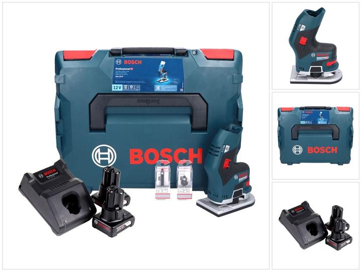 Bosch Professional Bosch GKF 12V-8 Professional Akku Kantenfräse 12V + 2x Akku 6,0 Ah + Ladegerät + L-Boxx