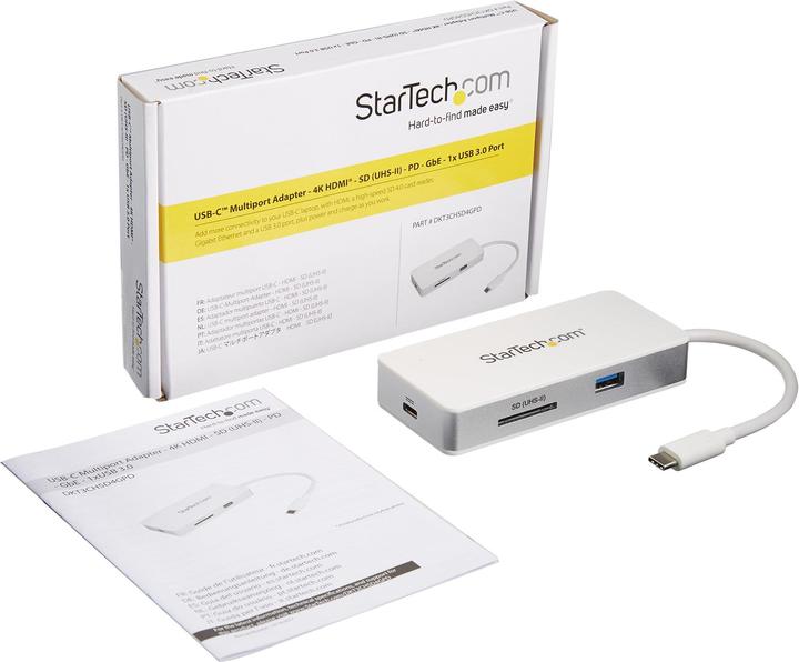 Actual product image StarTech USB C Multiport Adapter - 4K HDMI - SD/SDHC/SDXC Slot - Power Supply - USB-C to USB Adapter -... (Docking port (proprietary), 1 Ports)