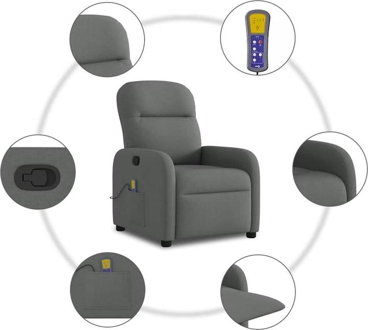 Actual product image VidaXL Massage chair dark grey fabric