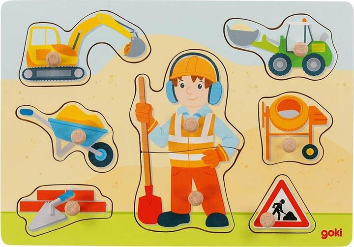 Produktbild Goki Steckpuzzle Bauarbeiter (8 Teile)