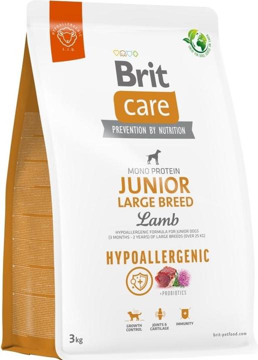 Produktbild Brit Care Hypoallergenic Junior Large Breed Lamb - Trockenfutter für Hunde - 3 kg (Junior, 1 Stk., 3000 g)