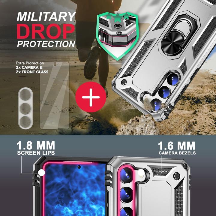 Actual product image Nalia Military-style ring cover with 2x display & camera protection (Samsung Galaxy S23+)