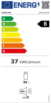 Energy Label EcoFlow Glacier 45L Kühlbox mit Akku (55 l)