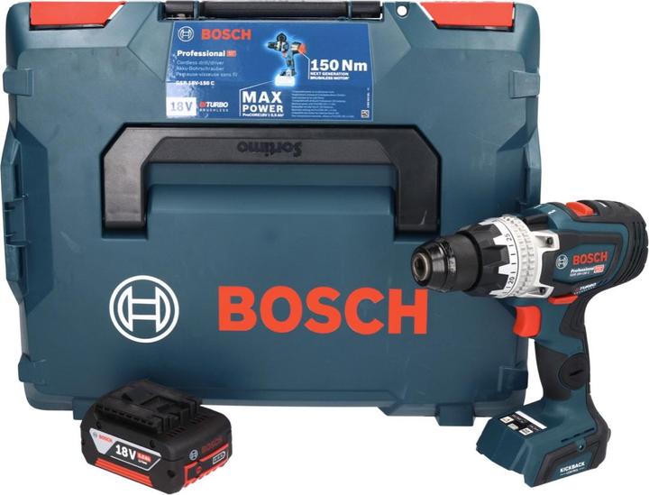 Actual product image Bosch Professional Bosch GSR 18V-150 C Professional cordless drill driver 18 V 150 Nm Biturbo Brushless + 1x (Rechargeable battery operated)